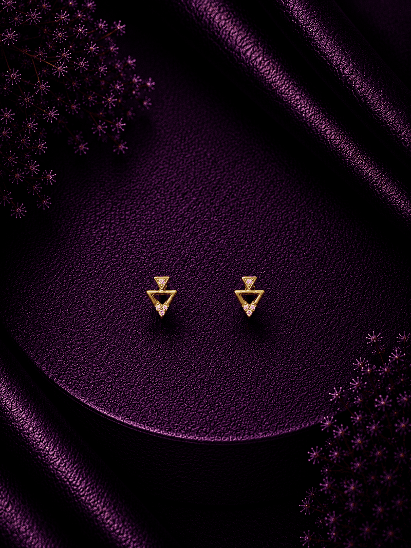 Trinity Triangle Stud Earrings