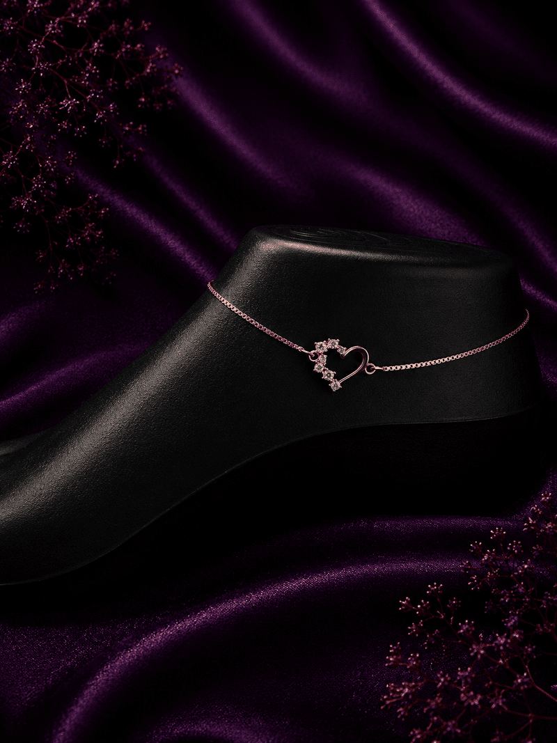 Crystal Heart Anklet