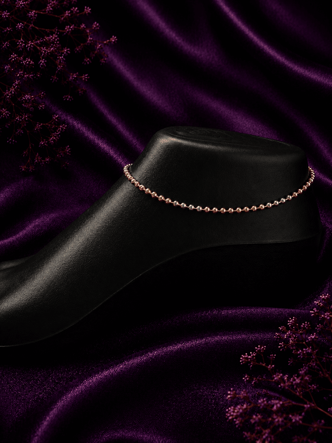 Dual Tone Beaded Anklet